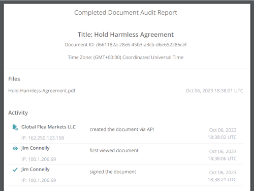 digital signature audit page